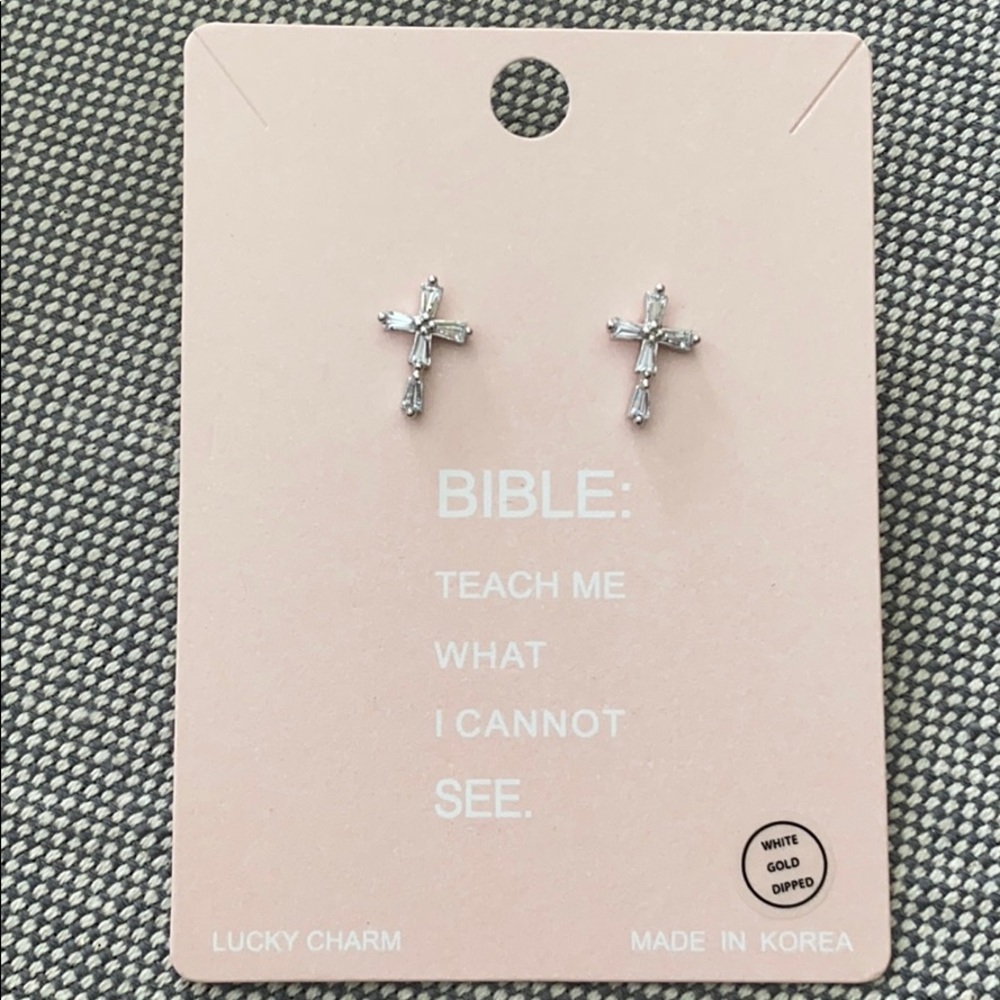 Crystal Cross Earrings